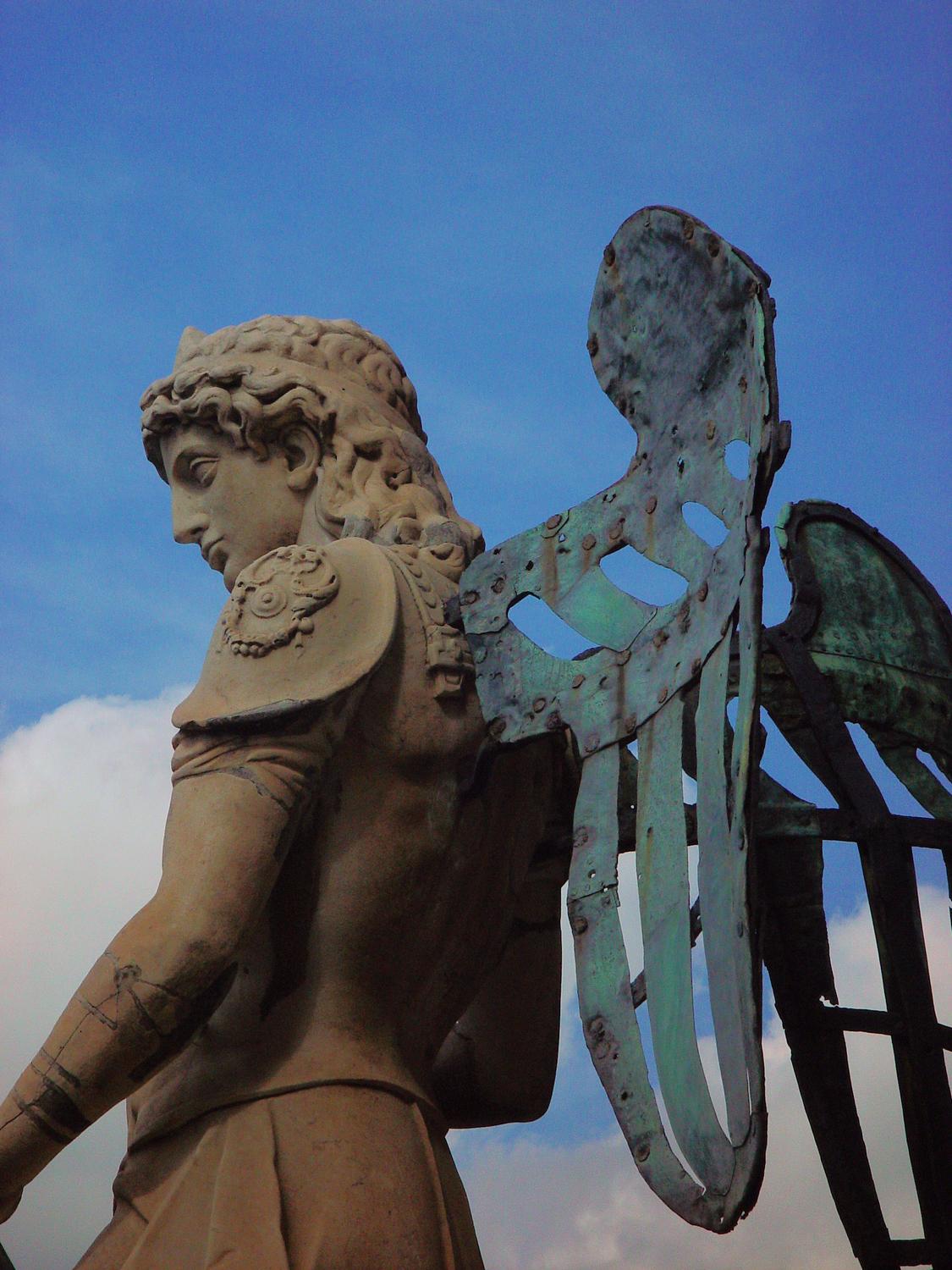 Angel at Castel Sant'Angelo #4 - - Photography becomes art - Making an angel - Angel at Castel Sant'Angelo - Rome, Italy - The archangel Michael decided to sheath his sword and stop killing Romans with plague--this statue by Raffaello da Montelupo (1504�1566) commemorates the end of an epidemic in 590. - Sony DSC-F707 - Tony Karp, design, art, photography, techno-impressionist, techno-impressionism, aerial photography , drone , drones , dji , mavic pro , video , 3D printing - Books -