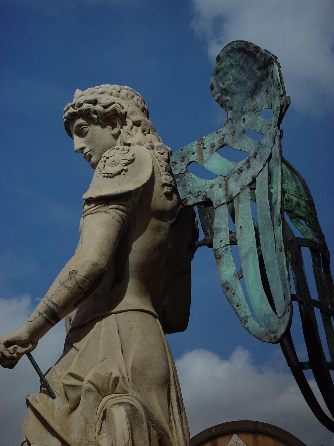 Angel at Castel Sant'Angelo #3 - - Photography becomes art - Making an angel - Angel at Castel Sant'Angelo - Rome, Italy - The archangel Michael decided to sheath his sword and stop killing Romans with plague--this statue by Raffaello da Montelupo (1504�1566) commemorates the end of an epidemic in 590. - Sony DSC-F707 - Tony Karp, design, art, photography, techno-impressionist, techno-impressionism, aerial photography , drone , drones , dji , mavic pro , video , 3D printing - Books -